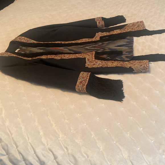 Talitha tasselled  black  blazer with embroidered designs ladies size 4 - Picture 5 of 12